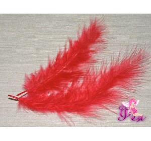 Перо декоративное 13,5см, цв. красный - 1шт