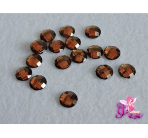 Стразовые серединки пластик, коричневого цвета 10мм