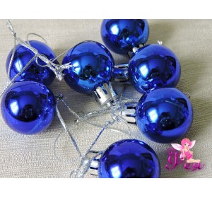Шарик новогодний 3 см глянцевый, синий