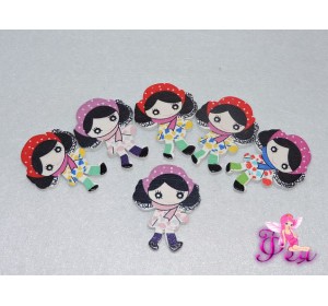 Деревянные фигурки для декора "Девочка",3-6 см (Скрапбукинга)  