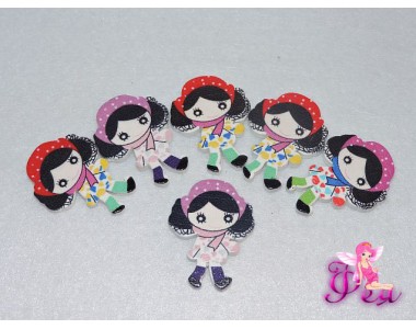 Деревянные фигурки для декора "Девочка",3-6 см (Скрапбукинга)