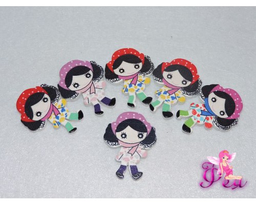 Деревянные фигурки для декора "Девочка",3-6 см (Скрапбукинга)  