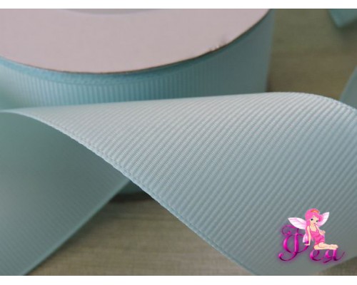 Репсовая лента 40 мм,  цв голубой - 1 м(Брак просветы через определенное расстояние)