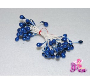 Тычинки большие 6 мм ,в одной связке 30 шт ( 60 головок), синие