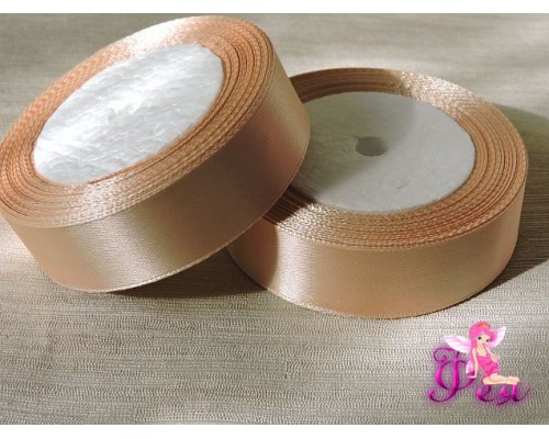 Атласная лента 25 мм, цв. бежевый - 1 м