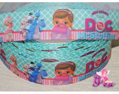 Репсовая лента 25 мм с рисунком  "Док Мактуффиньш" (1 м)