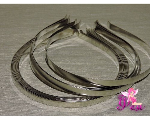 Ободок металл 7мм, цв. серебро - 1 шт.
