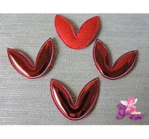 Патч 3D, глянец "Ушки" 3,7*2,8 см, красный