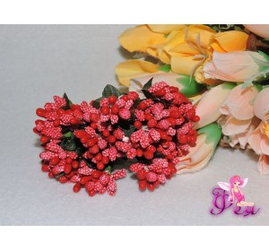 Букетики тычинок 12 шт, цв. красный