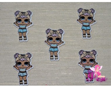 Кабошон-вырубка   38*24 мм, Лол  гульками и повязкай  (пластик)  - 1шт