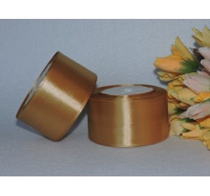 Однотонная атласная лента 50 мм, орехового цвета