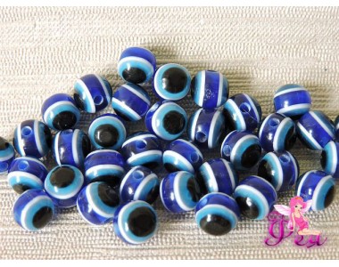 Бусина круглая 8 мм "Кошачий глаз" - 1шт