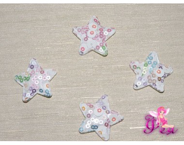 Патч с пайетками 30*30 см, цв. белый