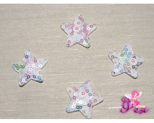 Патч с пайетками 30*30 см, цв. белый