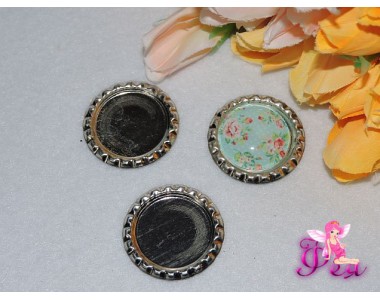 Крышечки для кабошонов (25мм),цв.серебро