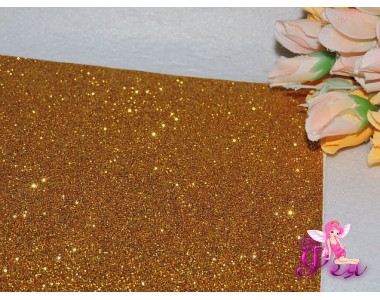 Фоамиран глиттерный 2 мм, цв. золото - 1лист