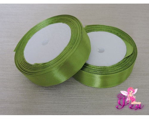 Атласная лента 25 мм,  цв. травяной