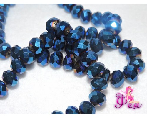 Бусины стеклянные Rondelle,имитация Сваровски, 10 мм, цвет №72