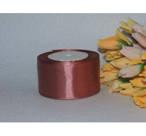 Однотонная атласная лента 50 мм, цвета какао