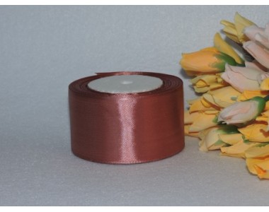 Однотонная атласная лента 50 мм, цвета какао