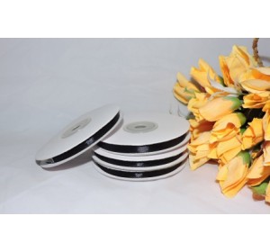 Атласная лента 6 мм*23 м, цв. черный - 1 бобина.