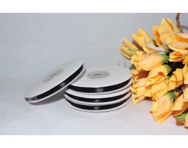 Атласная лента 6 мм*23 м, цв. черный - 1 бобина.