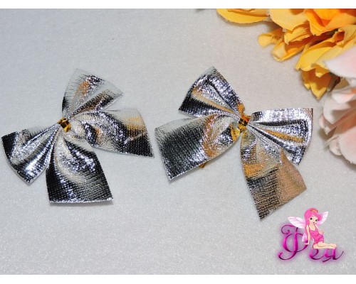 Бантик 5 см на блистере, серебро