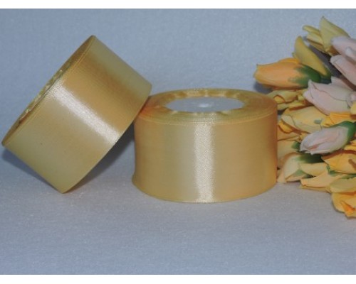 Однотонная атласная лента 50мм, цв. кремовый