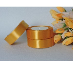 Однотонная атласная лента 25 мм, золотистого цвета