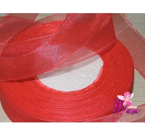 Лента органза  25 мм, цв. коралловый - 1м