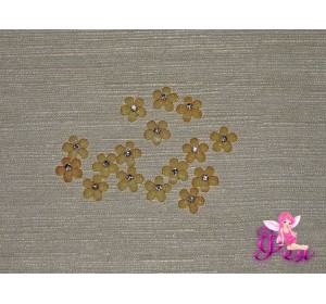 Кабошон со стразой "Цветок" 10 мм, цв. желтый - 1 шт.