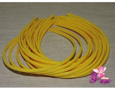 Ободок пластиковый 0,5 см, цв. желтый