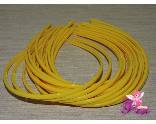 Ободок пластиковый 0,5 см, цв. желтый