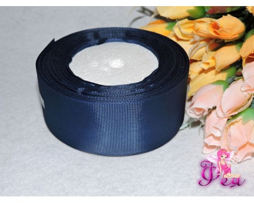 Репсовая лента однотонная 40мм, цв. темно-синий 241 -1 м