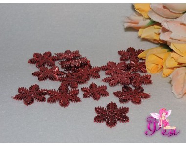 Декоративные элементы " Снежинка" 30 мм, цв. красный