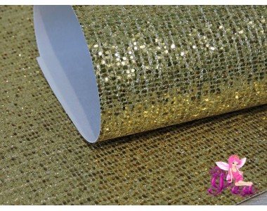 Лист кожзам "Глиттер-чешуйки", цв. светлое-золото