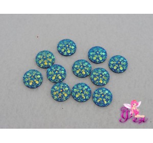 Декоративная серединка "Абстракция" 12 мм, голубой - 1 шт