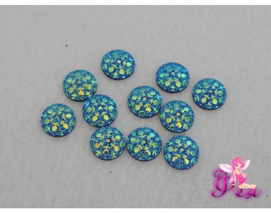 Декоративная серединка "Абстракция" 12 мм, голубой - 1 шт