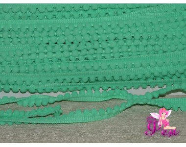 Тесьма с маленькими помпонами, цв. тиффани №54 - 1 м