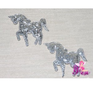 Патч " Единорог" 6*5 см, серебро - 1шт