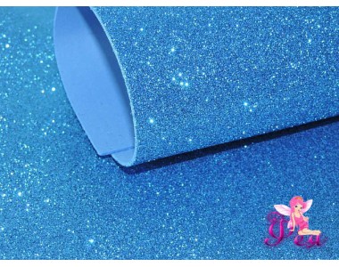 Фоамиран глиттерный, перламутровый 2мм (20*30см), цв. синий -1 лист