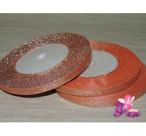 Парча 6мм *23м, цв. персиковый/серебро