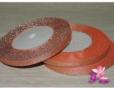 Парча 6мм *23м, цв. персиковый/серебро