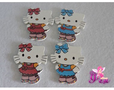 Деревянные фигурки для декора" Китти", 3-6 см (Скрапбукинга)