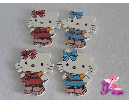 Деревянные фигурки для декора" Китти", 3-6 см (Скрапбукинга)