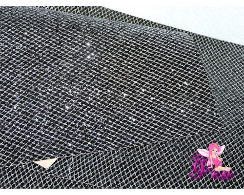 Лист кожзама "Глиттер-чешуйки", цв. черный