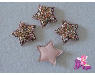 Патч 3D, россыпь пайеток "Звездочка", розовый