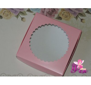 Крафт-коробка розового цвета  (11,5*11,5*3см) -1 шт