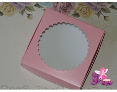 Крафт-коробка розового цвета  (11,5*11,5*3см) -1 шт