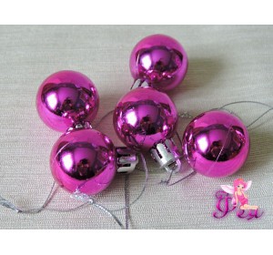 Шарик новогодний 3 см глянцевый,  фукси
